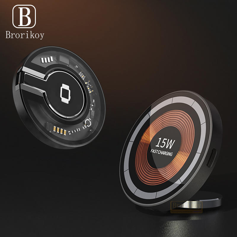 2 in 1 데스크탑 15W 마그네틱 무선 충전기 폰  - Smartwatch X12 리뷰 및 가격
