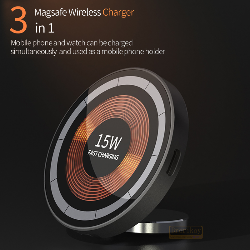 2 in 1 데스크탑 15W 마그네틱 무선 충전기 폰  - Smartwatch X12 리뷰 및 가격