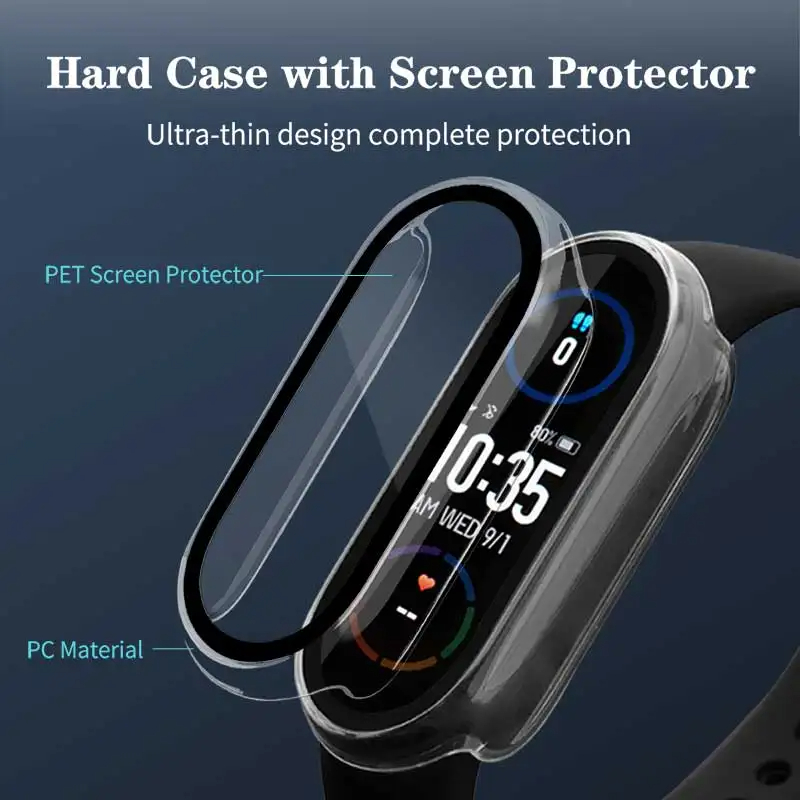 샤오미 미 밴드 10 9 8용 강화유리+PC 케이스 커 - Smartwatch Watch Accessories For Women 리뷰 및 가격