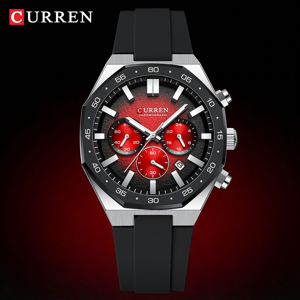 커렌 패션 캐주얼 남성 스포츠 시계 크로노그래프 실리콘 - Accessories With Watch 리뷰 및 가격